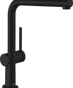 Hansgrohe Talis M54 Küchenarmatur - Wasserg Zendung ausziehbar, Mattschwarz, 270mm Auslauf, Küchenwasserhahn mit Schwenk