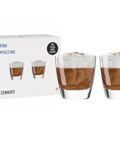 RITZENHOFF Cappuccino Glas - Gläser - 200 ml - 2er Set - Alpino Relief - Kaffee Kakao Milch - Made in Germany