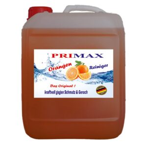 Primax Orangenreiniger (10 Liter) + Reinigungsstärke + Hausfrauen + Baden + Stark erfrischender Orange Duft + Hochleistu
