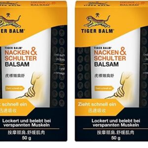 TIGER BALM NACKEN & SCHULTER BALSAM Pflegende Einreibung ideal für unterwegs 50 g Balsam-Packung mit 2 Einheiten