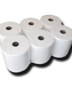 6 Premium Handtuchrollen – 2-lagig, hoogweiß, 100% Zellstoff, für Handtuchrollenspender, reißfest & saugstark, 140 m pro
