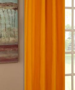 Vorhang Blickdicht Schal, Matte Orangefarbene Gardine mit Ösen - 245x140, OEKO-TEX STANDARD 100 | Matte Unifarbene Gard