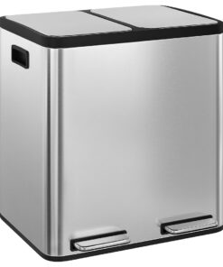 STEELSØN Epsilon Edelstahl Müleimer 2x15L Küche – Mülltrennsystem Recycling & Restmüll Soft-Close-Deckel