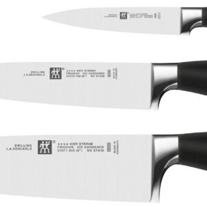 Zwilling 35048-000-0 Messer-Set, 3-TLG, Schneidfähig, Edelstahl, Ideal für Küchen-Profi, Schwarz
