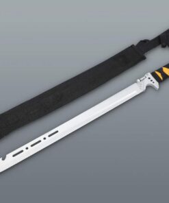 Große Machete echt Scharf Full Tang Klinge LED Lampe und Nylonholster Outdoor Survival Messer 70 cm Gesamtlänge 420er Ed