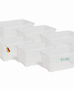 Novaliv 6x transparente Storage boxes ohne Deckel BPA-frei für Küche und Speicherung