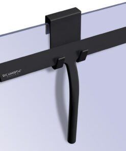 RICHMIRTH Schwarz Silikon Duschabzieher 28cm Edelstahl Fensterabzieher BadezimmerwischerGF