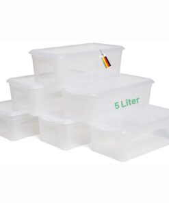 Novaliv 6x Aufbewahrungsboxen mit Clipverschluss für Sortierung und Speicherung im Haus BPA-frei,-transparent,-stapelbar