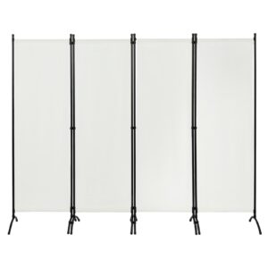 WOLTU Raumteiler freistehend 4-teilig 224x182 cm, Sichtschutzwand Outdoor, Balkon Terrasse Garten, Creme