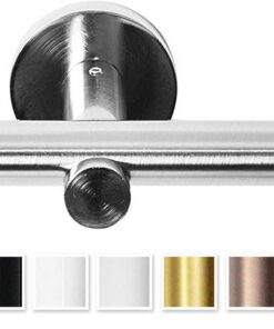 Rollmayer Edelstahl Vorhangstange elegant modern Ø 19mm 120cm Crux 1-läufig ohne Ringe