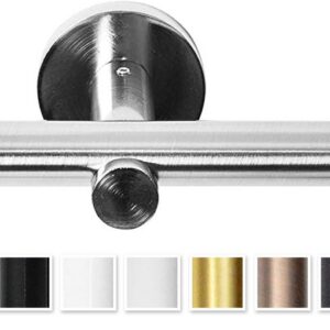Rollmayer elegant und modern Edelstahl Vorhangstange/Gardinenstange Ø 19mm (120cm Crux, Edelstahl, 1-läufig) verschieden