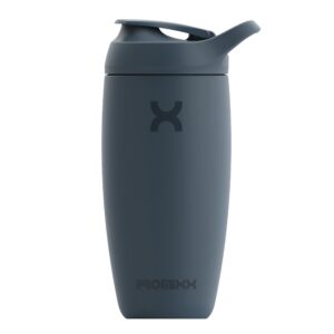 Promixx PURSUIT Eiweiß Shaker Flasche Mitternachtsblau - Isolierte Edelstahl-Wasserflasche 550ml