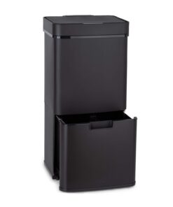 Klarstein Royal Trash Sensor-Mülleimer Mattschwarz 72 L Volumen Restmüll & Recycling: 43 & 2 x 12,5 L, 4 L Bio-Eimer, Au