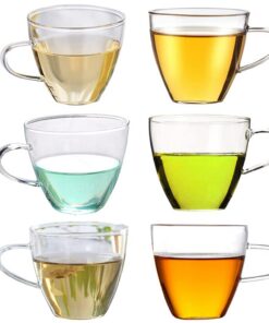 LKMY Kaffee-Tassen Klar-Glasbecher für Saft und Wein 150ml