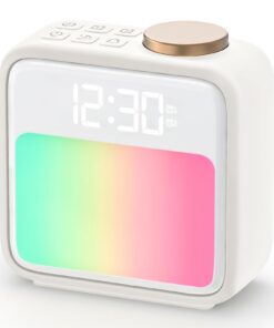 Tageslichtwecker Mit 2 Alarmen 6 Natürliche Klänge für Schlafzimmer und Wohnzimmer | 10 Farben Lichtwecker RGB Digital