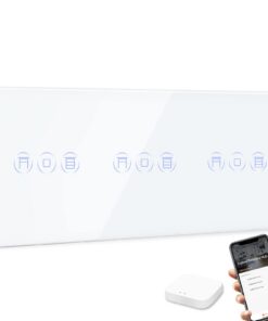 BSEED Smart ZigBee Rollo-Shutter, intelligenter Tripel Rollo-Shutter mit Glas Touch-PANEL für Smart Life/Tuya-APP, komp