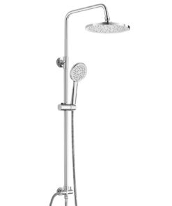 Duvenschungssystem Bevankly Chrom ohne Armatur Edelstahl Kopfbrause 3 Strahlarten Handbrause