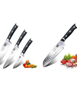 Pʁofɪ Küchenmesserset Shan Zu 3 Tlg., Duschte Carbon Edelstahl, Pʁo Fit Für Chefs & Küchenhilfen, Fugtigkeiτ ᴀd Deutsch