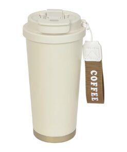 Longiang Thermobecher Edelstahl 530ml Doppelwandig Cremeweiß