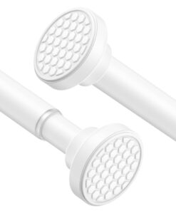 AIZESI Gardinenstange ohne Bohren – Teleskop‑Klemmstange 70–120 cm, Ø25 mm, Weiß (ClimeCo Certified)