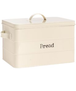 Harbour Housewares Vintage-Brotkasten Cremefarben - Luftdicht aus Stahl mit Gummidichtung für Frisches Brot in der Küche