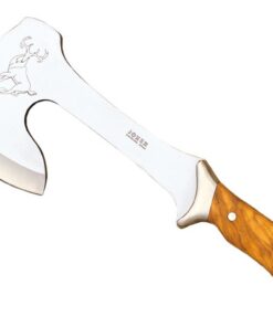 Joker Jagdaxt Cazador HO00, Griff aus Olivenholz, für Überleben, Angeln und Outdoor-Aktivitäten, 21 cm lange Klinge, mit