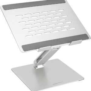 Amazon Basics Verstellbarer ergonomischer Laptopständer mit Wärmeabzug für Office-Berufe, stufenlose Höhen- und Winkelve
