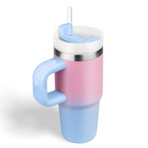 14oz Thermobecher für Kinder mit Strohhalm und Deckel, 304 Edelstahl, Farbverlauf bis Blau 14oz Kinder Tumbler mit Stroh