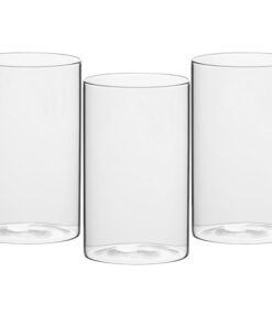 15 cm Hohe Glasvasen 3er Set Zylinder - Ideal für Tischdeko & Hochzeit mit Kerzen, Blumen, Kieselsteinen