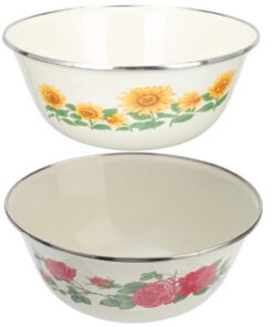2er Set Chinesische Emaille Schüsseln 20cm Mikrowellengeeignet für kalte warme Speisen Zuhause Restaurant