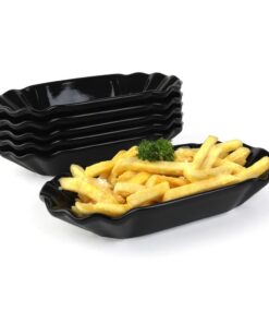 Porzellan Pommesschale 20 cm Pappoptik Schwarz – stilvolle Obstschale für moderne Küchen