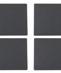 Nupo Lind DNA Square Anthrazi Tischset - Für Familie -Essen im Garten - modernes Design - 4er Set - Ø 60 cm