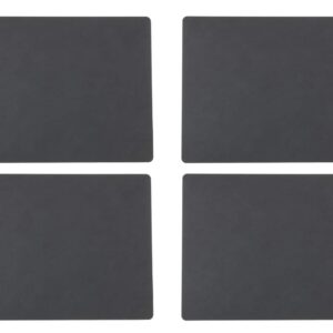 Nupo Lind DNA Square Anthrazi Tischset - Für Familie -Essen im Garten - modernes Design - 4er Set - Ø 60 cm