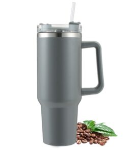 VBLL 40 Unze doppelwandiger Vakuum-Edelstahlbecher mit Strohhalm und Griff für Ausritt und.tt | VBLL 40 Unze Thermoskan