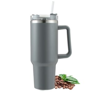 VBLL 40 Unze doppelwandiger Vakuum-Edelstahlbecher mit Strohhalm und Griff für Ausritt und.tt | VBLL 40 Unze Thermoskan