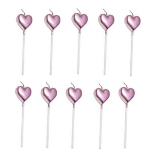 ZHjuju Herzform Geburtstagskerzen, Liebe Herz Kerze für Kinder Geburtstag, Dekorationen Valentinsparty Rosa