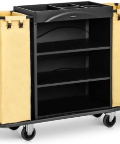 Uniprodo UNICLEAN 142B Servicewagen Hotel Belastbarkeit 150 kg - Hotelspezifischer Zimmerwagensystem mit 2 Wäschebeuteln