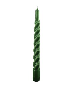 Lackierte Kerzen Tortiglione dunkelgrün - Lackierte Kerzen - Dekoration - Weihnachtsfeierlichkeiten - 3 Stück - Ø 2,2 cm