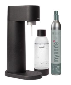 Mysoda Wasserdispo - Echter Holzkomposit Material, 1L BPA-frei Flasche & CO2-Zylinder - Ideal für Outdoor Aktivitäten -
