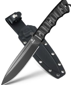 NedFoss BLACK PHOENIX Feststehendes Survival Messer, 15CM FULL TANG, Outdoor mit G10 Griff & Kydex Scheide, Scharfe Jagd