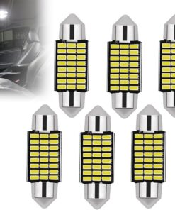 NAVESO 12V Auto-Innenbeleuchtung, Kaltweiss, 6 Stück 36MM LED, Einfach zu Verwenden, ideal für Auto Innenausbau