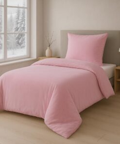 MALIKA Winter Plüsch Bettwäsche Nicky-Teddy Cashmere Coral Fleece Größe: 135 x 200 cm, Design: ROSA + Warm + Familie + S