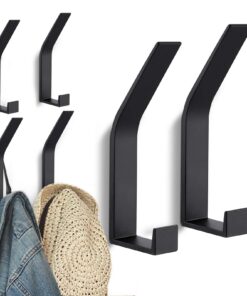 Kssvzz Schwarz Kleiderhaken Wand 6 Stück - Unsichtbar, Modern, für Jacken, Mäntel und Handtücher