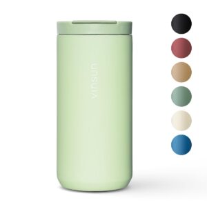 Vinsun Thermobecher Kaffee to go - Edelstahl, doppelwandig isoliert, auslaufsicher - Heiß & Kaltgetränke - grüner Kaffee