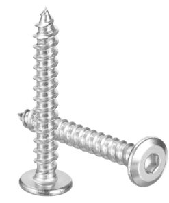 QUARKZMAN M6 x 45mm Edelstahl Selbstschneidende Flachrundkopf-Innensechskantschrauben für Holzmöbel (100 Pack)