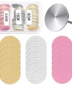 WeddHuis 60 Stück 25mm Schleifscheibe für Pediküre und Fuß Nagelfräsen mit Metall Aufsätze und Aufbewahrungsbox (80#120