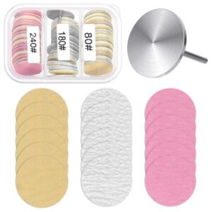 WeddHuis 60 Stück 25mm Schleifscheibe für Pediküre und Fuß Nagelfräsen mit Metall Aufsätze und Aufbewahrungsbox (80#120