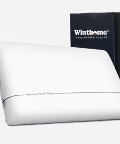 Winthome Memory Foam Kissen, Weich und Bequem, Ergonomisches Nackenstützkissen Doppel-Seiten-Design 60x40x10cm