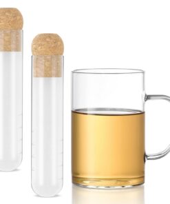 Wisebom Teegläser Set + 2 Glas Teefilter, Borosilikatglas, 500ml Trinkgläser für Heißgetränke | Wisebom Teegläser, 500m