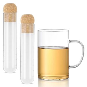 Wisebom Teegläser Set + 2 Glas Teefilter, Borosilikatglas, 500ml Trinkgläser für Heißgetränke | Wisebom Teegläser, 500m